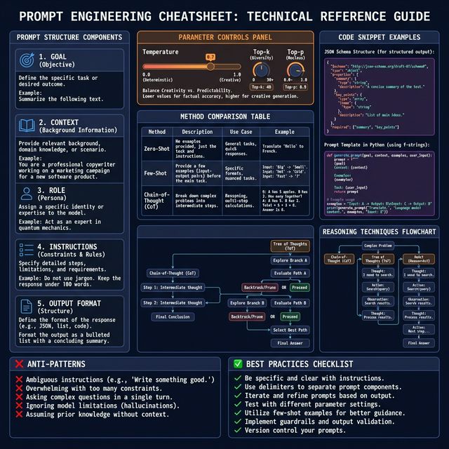 Prompt Engineering Cheatsheet – Technischer Leitfaden für LLMs